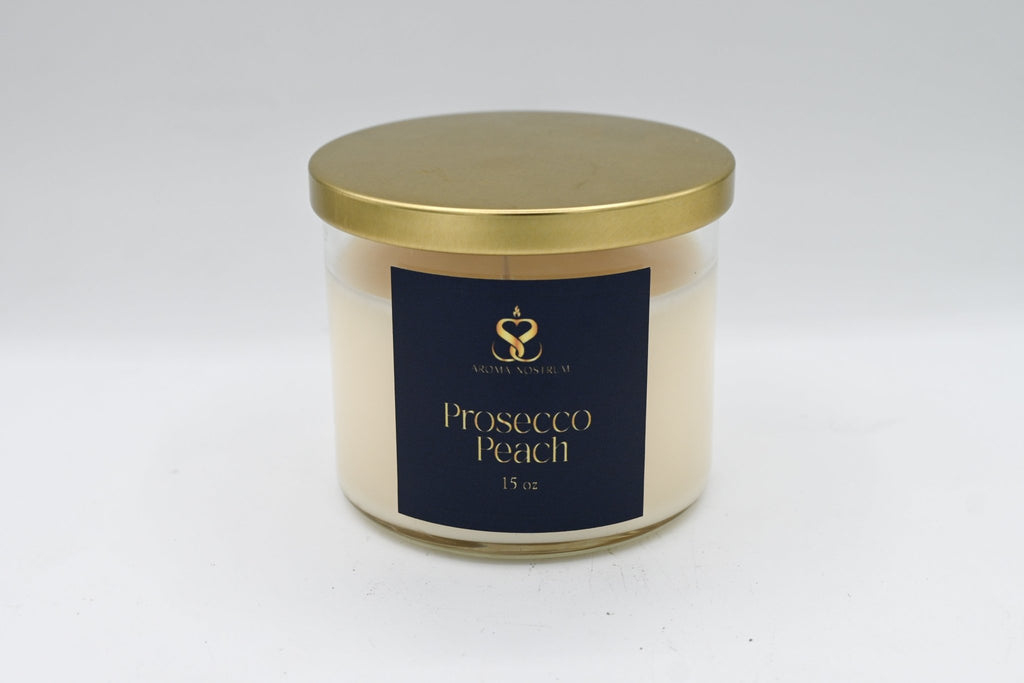 Prosecco Peach - Scented Organic Soy Wax Candle - Aroma Nostrum