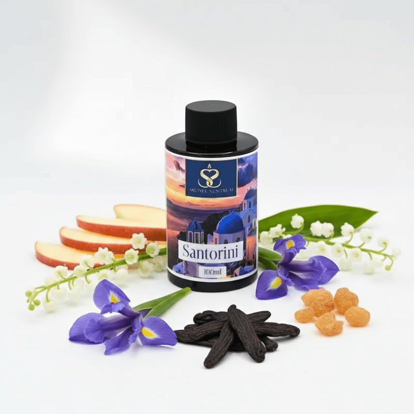 Santorini Glow Diffuser Oil – Apple & Iris Luxury Home Fragrance (Fresh Floral Woody Scent) - Aroma Nostrum